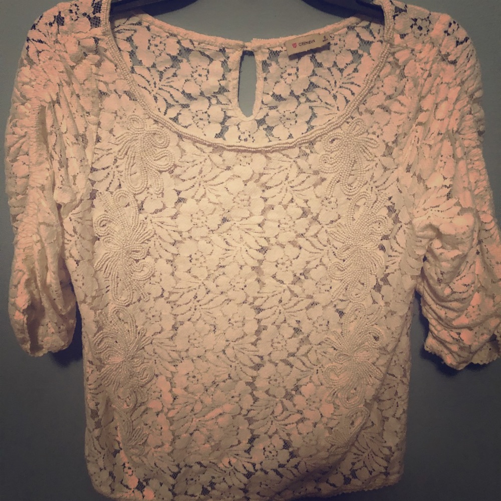 Cream lace shirt